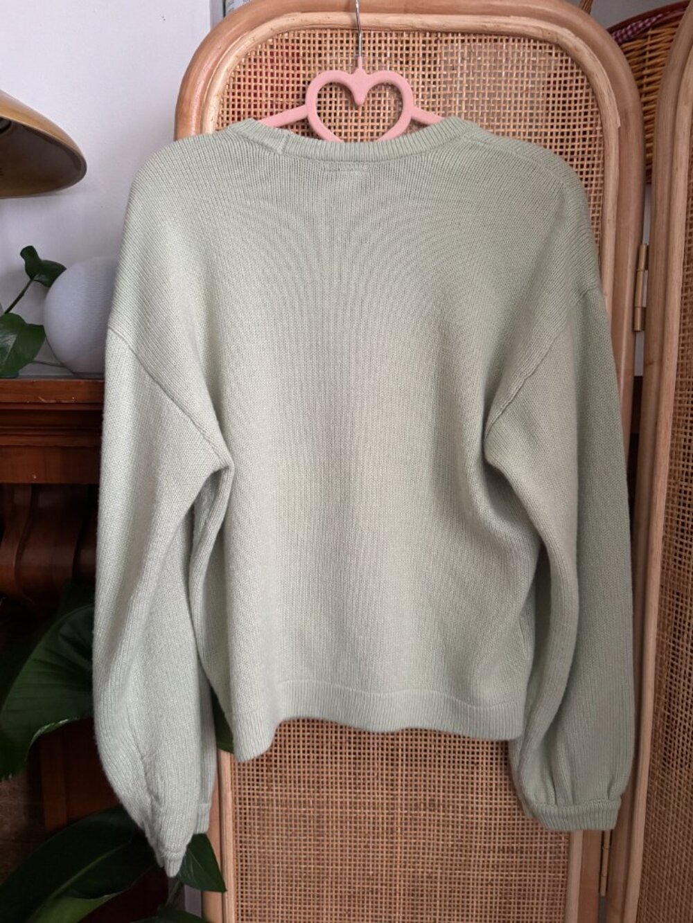SOLD Cottagecore whimsy TOTORO pastel green cardigan. Size small-medium. - Picture 5 of 5